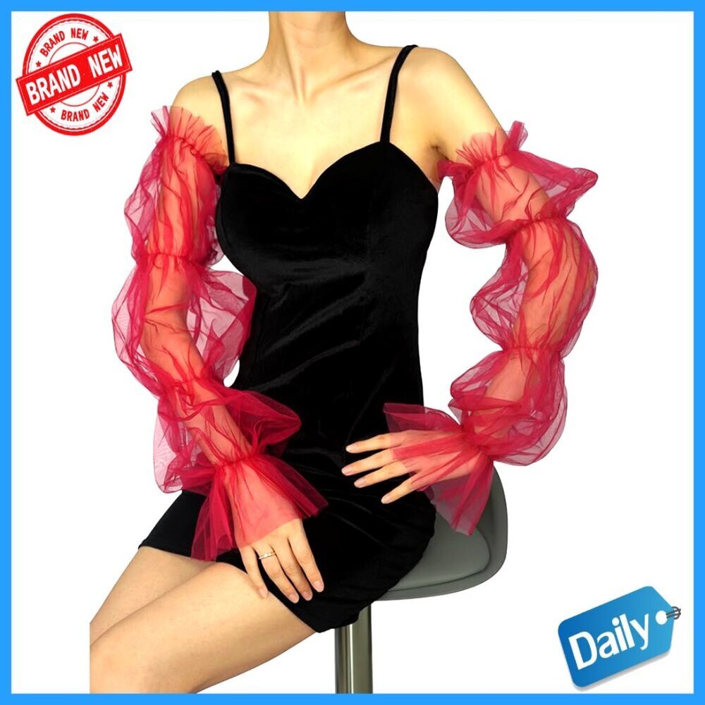 Long Sheer Fingerless Mesh Gloves for Women Opera Party Dance Elegant